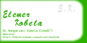 elemer kobela business card